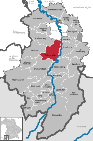 Poziția Waltenhofen pe harta districtului Oberallgäu