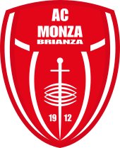 A red and white badge with "AC MONZA BRIANZA" written on it