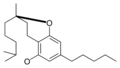 Kannabinoidlerin CBC tipi siklizasyonunun kimyasal yapısı.