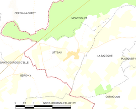 Mapa obce Litteau