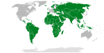 图中绿色为承认巴勒斯坦国的国家