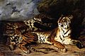 Malý tygr hrající si s matkou (1830)