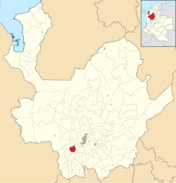 Vị trí của khu tự quản Titiribí trong tỉnh Antioquia