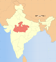 Map indicating the location of Madhya Pradesh