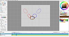 Espace de travail du logiciel libre d'animation, Pencil2D