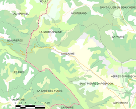 Mapa obce La Beaume