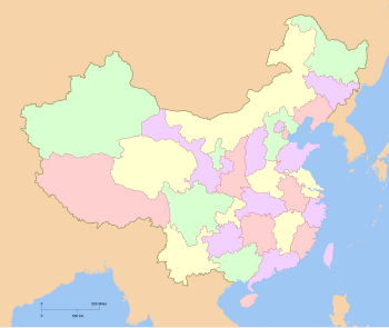 Mapa mudo del nivel provincial de China