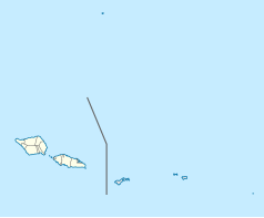 Mapa konturowa Samoa, na dole po lewej znajduje się punkt z opisem „Upolu”