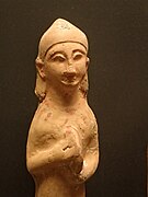 Terracotta votary figurine(s) from sanctuary of Astarte at Kamelarga, Cyprus 600-500 BCE Ashmolean Museum 01.jpg