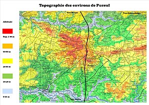 Relief des environs de Puceul