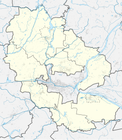 Mapa konturowa powiatu bydgoskiego, po prawej nieco na dole znajduje się punkt z opisem „JuraPark Solec”