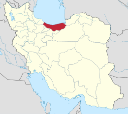 Мапа Ірану з позначеною провінцією Мазендеран