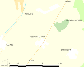 Mapa obce Aizecourt-le-Haut