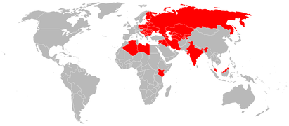 Staaten, die den T-72 verwenden und verwendeten