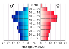 Bevolkingspiramide van de gemeente Maasgouw