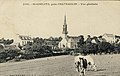 Le bourg de Saint-Coulitz vers 1930 (carte postale collection Émile Hamonic).