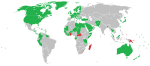 图中绿色为承认科索沃共和国的国家