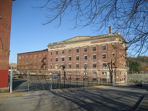 Former Oliver Ditson Company building, 166 Terrace Street, in the Mission Hill neighborhood of Roxbury, Massachusetts, later gutted and re-built as luxury apartments.[4] Building inscription reads "Oliver Ditson Co. 1835-1925".[5][6]