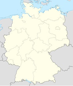 Mapa konturowa Niemiec, w centrum znajduje się punkt z opisem „Weimar”