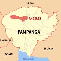 Mapa ning Kalibudtarang Luzon ampong Ángeles ilage