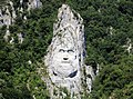 The rock sculpture of Decebalus at the Iron Gates