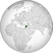 موقع سوريا على خريطة العالم.
