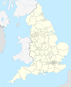 Mapa konturowa Anglii, na dole po prawej znajduje się punkt z opisem „Canterbury”