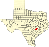 Locatie van Fayette County in Texas