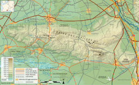 Carte topographique des Alpilles.