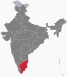 Thumbnail map of India with Tamil Nadu highlighted