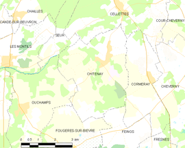 Mapa obce Chitenay