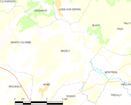 Mapa obce Angely