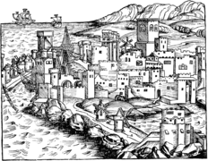 Ansicht der Stadt Rhodos um 1490