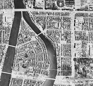 Aerial photograph on July 25, 1945, before the bombing