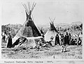 Šošonų stovykla Wind River kalnuose, Vajomingas, 1870 m.
