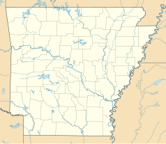 Mapa konturowa Arkansas, w centrum znajduje się punkt z opisem „Wrightsville”