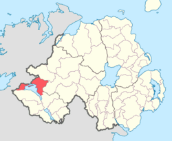 Location of Lurg, County Fermanagh, Northern Ireland.