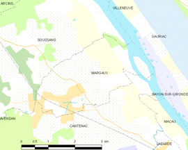 Mapa obce Margaux