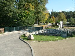 Híd a Mühlenbach fölött a Schneidemühle negyedben