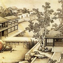 Paysage. Jiao Bingzhen, 1689-1726, dynastie Qing. Encre sur papier, 26,4 × 26,2 cm. Page d'album. Musée National du Palais. Taipei
