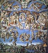 Michelangelo: Azken Epaiketa, 1536-1541 Kapera sixtinoa, Vatikano Hiria.