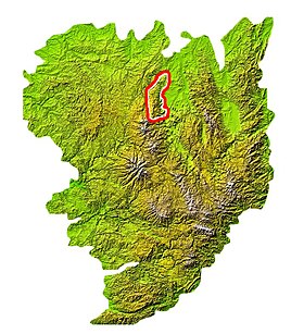 Carte de localisation de la chaîne des Puys au sein du Massif central.