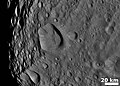 Cratered terrain with hills and ridges (6 August 2011)