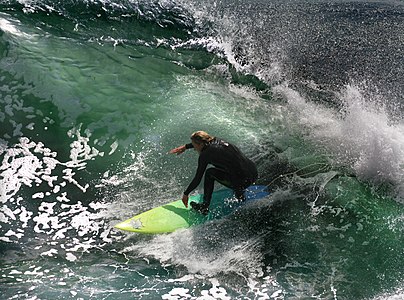 California surfer inside wave