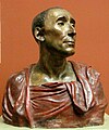 Retrato de Niccolò da Uzzano en terracota policromada por Donatello