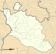 Mapa konturowa Vaucluse, na dole znajduje się punkt z opisem „Beaumettes”