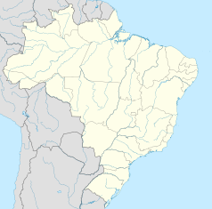 Mapa konturowa Brazylii, na dole po prawej znajduje się punkt z opisem „Maracanã”