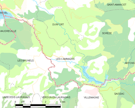 Mapa obce Les Cammazes