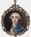 Axel von Fersen iklädd Svärdsordens äldre ordensdräkt på en miniatyrmålning från 1790-talet.