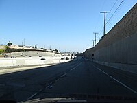 Entering Interstate 110 in Harbor Gateway, Los Angeles